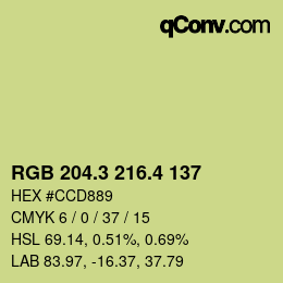 カラーコード: RGB 204.3 216.4 137 | qconv.com