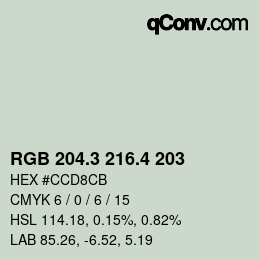 カラーコード: RGB 204.3 216.4 203 | qconv.com