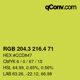 カラーコード: RGB 204.3 216.4 71 | qconv.com