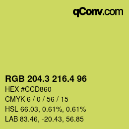 カラーコード: RGB 204.3 216.4 96 | qconv.com