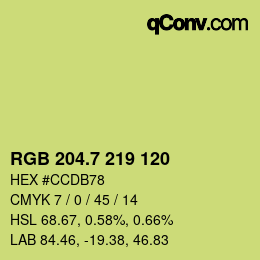 カラーコード: RGB 204.7 219 120 | qconv.com