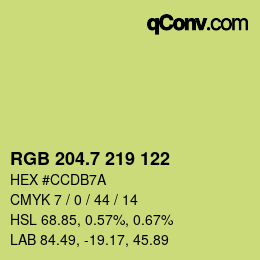 カラーコード: RGB 204.7 219 122 | qconv.com
