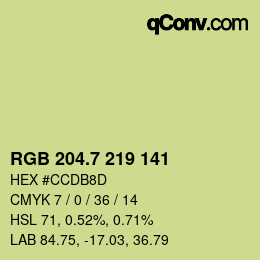 カラーコード: RGB 204.7 219 141 | qconv.com
