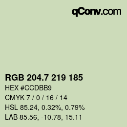 カラーコード: RGB 204.7 219 185 | qconv.com