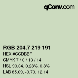 カラーコード: RGB 204.7 219 191 | qconv.com