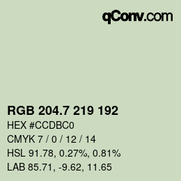カラーコード: RGB 204.7 219 192 | qconv.com
