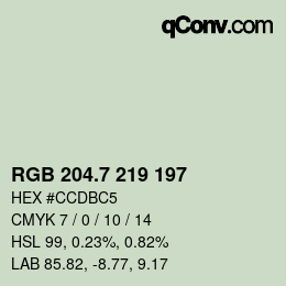 カラーコード: RGB 204.7 219 197 | qconv.com