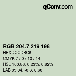 カラーコード: RGB 204.7 219 198 | qconv.com