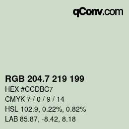 カラーコード: RGB 204.7 219 199 | qconv.com