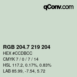カラーコード: RGB 204.7 219 204 | qconv.com