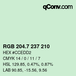 カラーコード: RGB 204.7 237 210 | qconv.com
