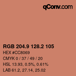 Color code: RGB 204.9 128.2 105 | qconv.com