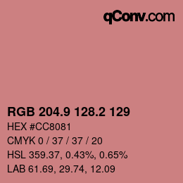 Color code: RGB 204.9 128.2 129 | qconv.com