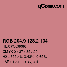 Color code: RGB 204.9 128.2 134 | qconv.com