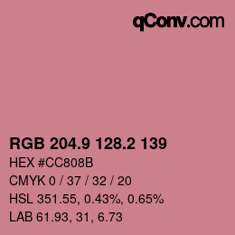 Color code: RGB 204.9 128.2 139 | qconv.com