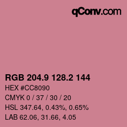 Color code: RGB 204.9 128.2 144 | qconv.com