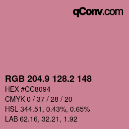 Color code: RGB 204.9 128.2 148 | qconv.com