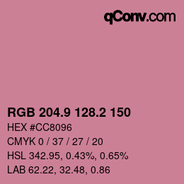 カラーコード: RGB 204.9 128.2 150 | qconv.com