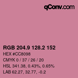 カラーコード: RGB 204.9 128.2 152 | qconv.com