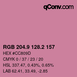 カラーコード: RGB 204.9 128.2 157 | qconv.com