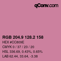 Farbcode: RGB 204.9 128.2 158 | qconv.com