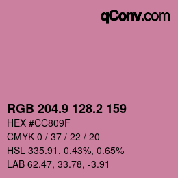 カラーコード: RGB 204.9 128.2 159 | qconv.com