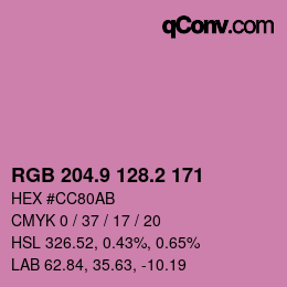 カラーコード: RGB 204.9 128.2 171 | qconv.com