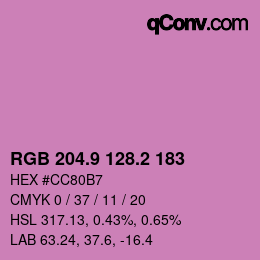 カラーコード: RGB 204.9 128.2 183 | qconv.com