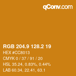 Color code: RGB 204.9 128.2 19 | qconv.com