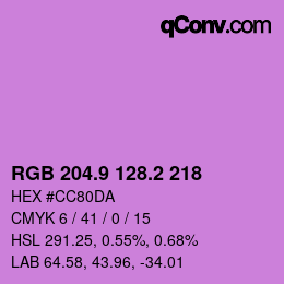 カラーコード: RGB 204.9 128.2 218 | qconv.com