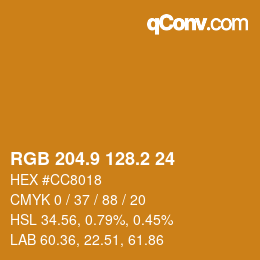 Color code: RGB 204.9 128.2 24 | qconv.com
