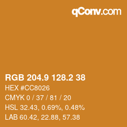 Color code: RGB 204.9 128.2 38 | qconv.com