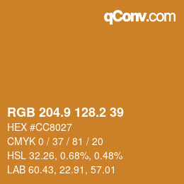 Color code: RGB 204.9 128.2 39 | qconv.com