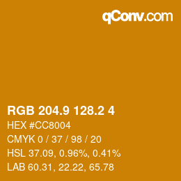 Color code: RGB 204.9 128.2 4 | qconv.com