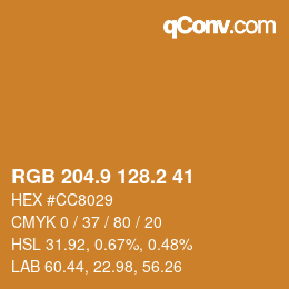 Color code: RGB 204.9 128.2 41 | qconv.com