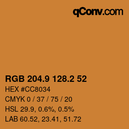 Color code: RGB 204.9 128.2 52 | qconv.com