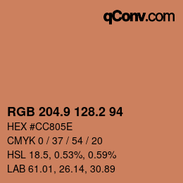 Color code: RGB 204.9 128.2 94 | qconv.com