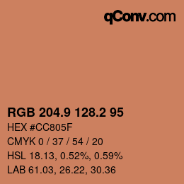 Color code: RGB 204.9 128.2 95 | qconv.com