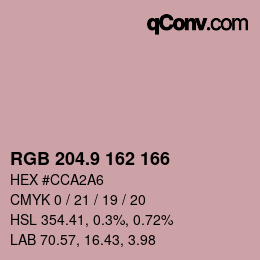 Color code: RGB 204.9 162 166 | qconv.com