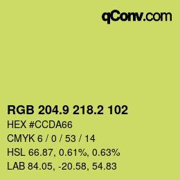 カラーコード: RGB 204.9 218.2 102 | qconv.com