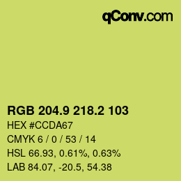 カラーコード: RGB 204.9 218.2 103 | qconv.com