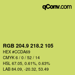 カラーコード: RGB 204.9 218.2 105 | qconv.com