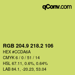 カラーコード: RGB 204.9 218.2 106 | qconv.com
