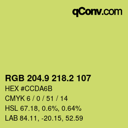カラーコード: RGB 204.9 218.2 107 | qconv.com