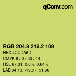 カラーコード: RGB 204.9 218.2 109 | qconv.com