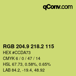 カラーコード: RGB 204.9 218.2 115 | qconv.com