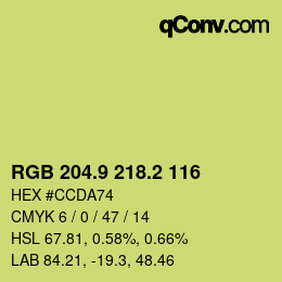 カラーコード: RGB 204.9 218.2 116 | qconv.com