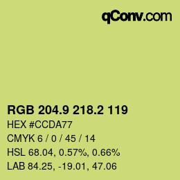 カラーコード: RGB 204.9 218.2 119 | qconv.com