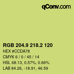 カラーコード: RGB 204.9 218.2 120 | qconv.com