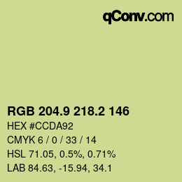 カラーコード: RGB 204.9 218.2 146 | qconv.com